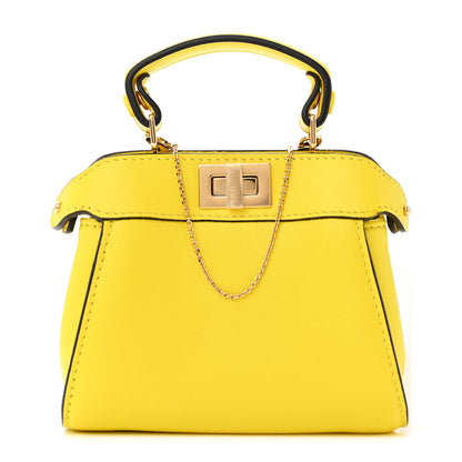 Fendi Nappa Nano Peekaboo Satchel Limone 1 of 12