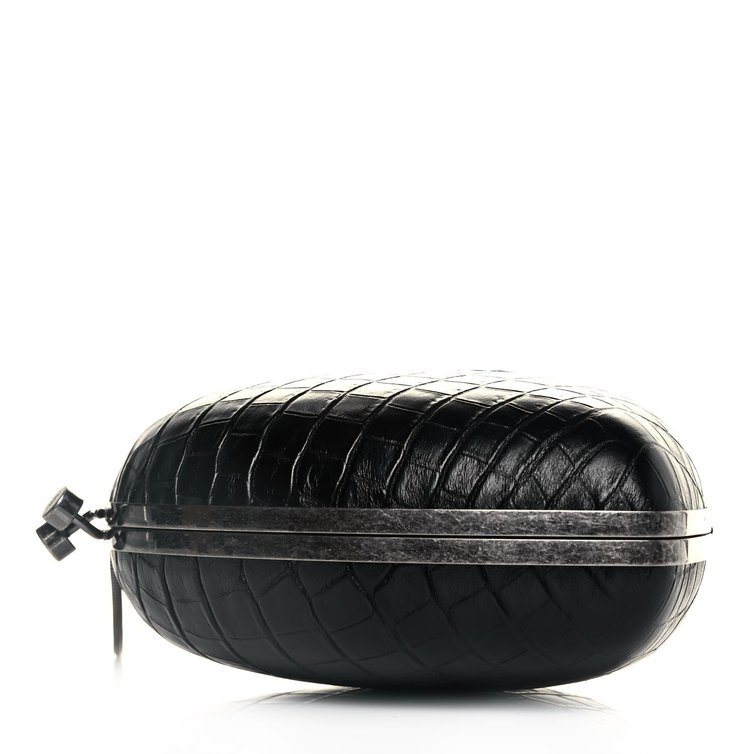 Saint Laurent Calfskin Crocodile Embossed Monogram Love Box Bag Black 4 of 12