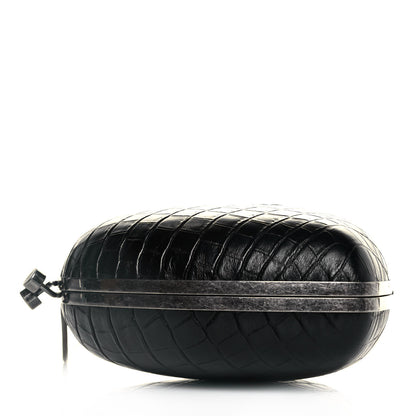 Saint Laurent Calfskin Crocodile Embossed Monogram Love Box Bag Black 4 of 12