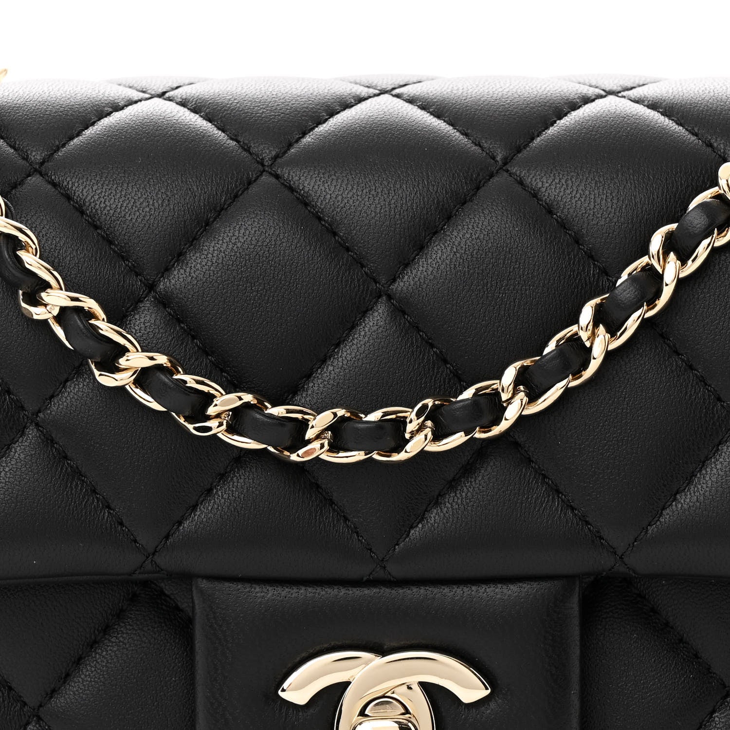 Chanel Lambskin Quilted Enamel Mini Rectangular Pearl Crush Flap Black 8 of 11