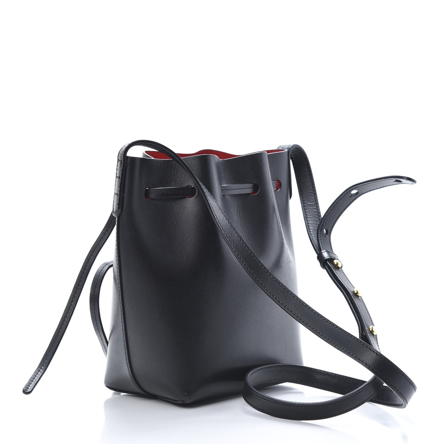 Calfskin Mini Bucket Bag Black Flamma