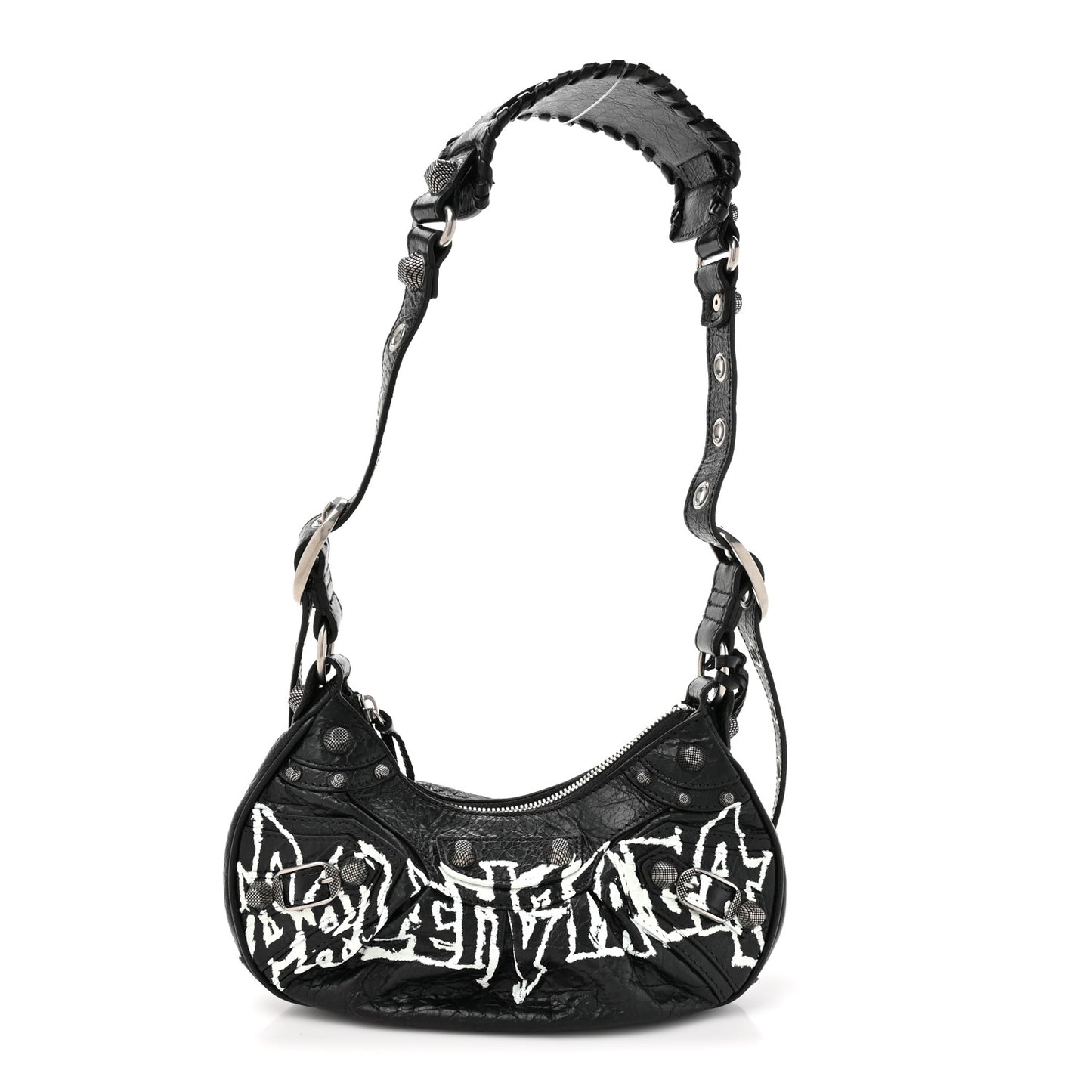 Agneau Arena Lunar New Year Graffiti Logo Le Cagole Shoulder Bag XS Black
