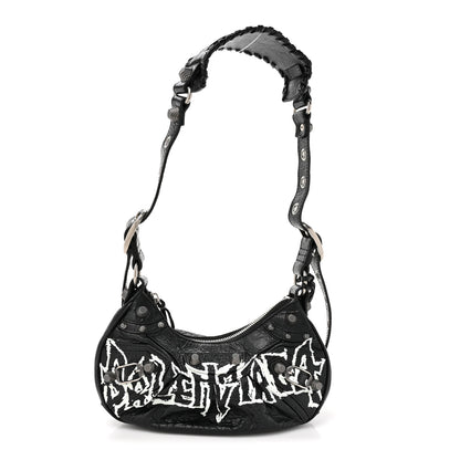 Balenciaga Agneau Arena Lunar New Year Graffiti Logo Le Cagole Shoulder Bag XS Black 1 of 11