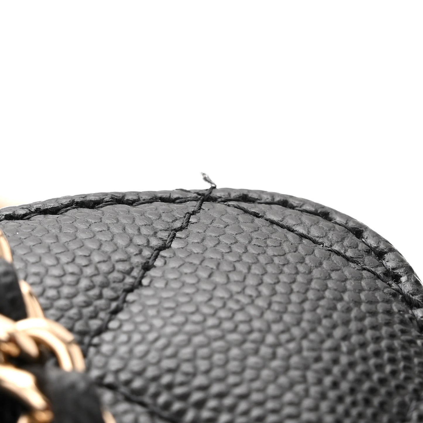 Caviar Quilted Small Vanity Case With Chain Black