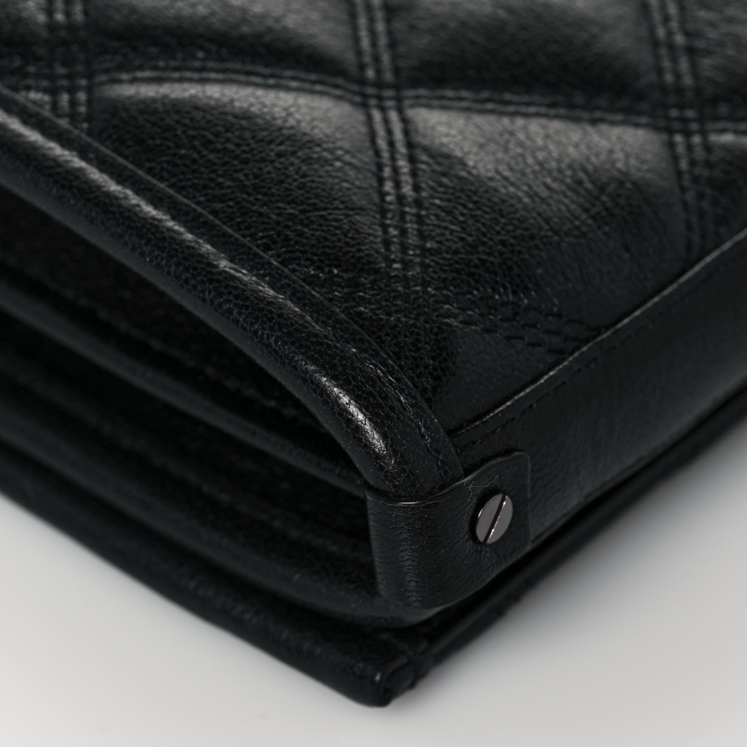 Saint Laurent Lambskin Diamond Quilted Becky Chain Wallet Black 10 of 14