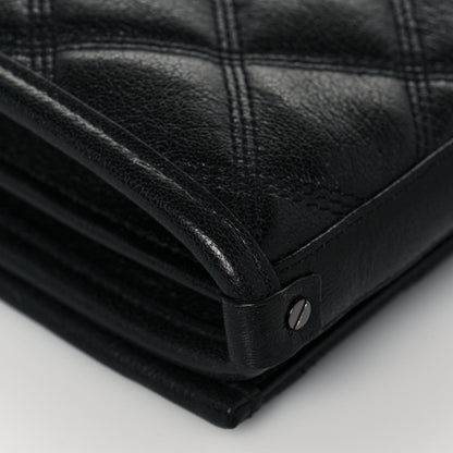 Saint Laurent Lambskin Diamond Quilted Becky Chain Wallet Black 10 of 14