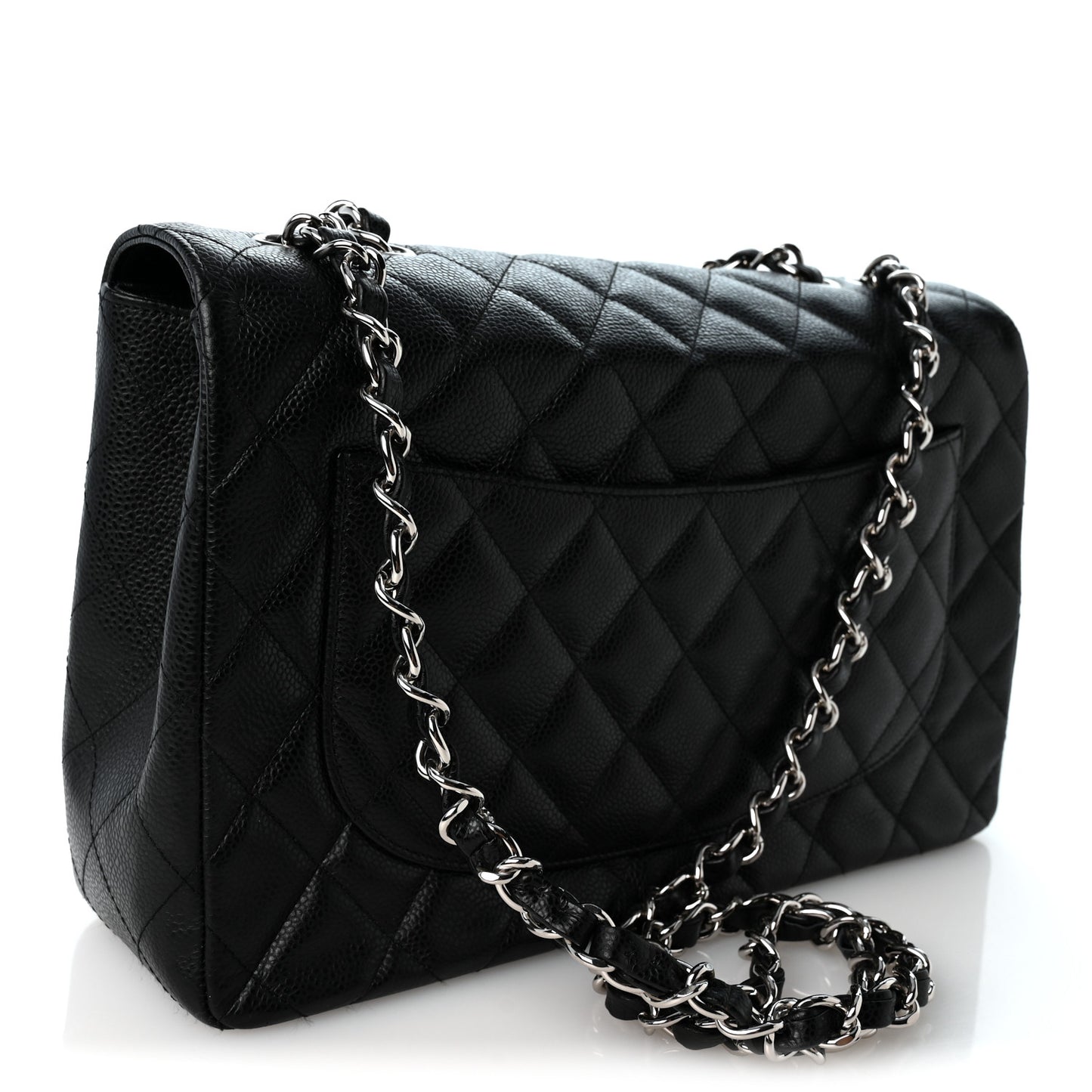 Caviar Quilted Jumbo Single Flap Black