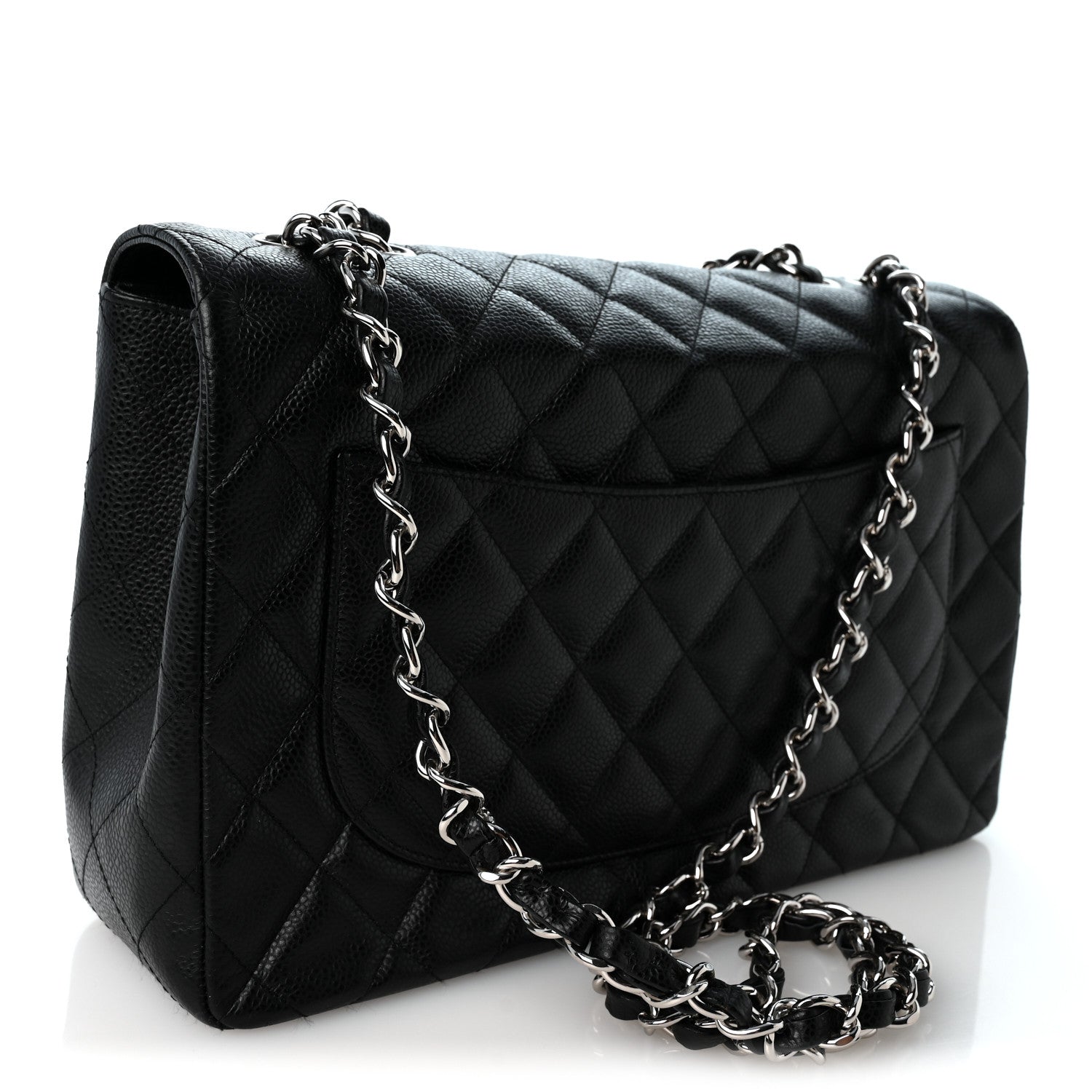 Chanel Caviar Quilted Jumbo Single Flap Black 3 of 10