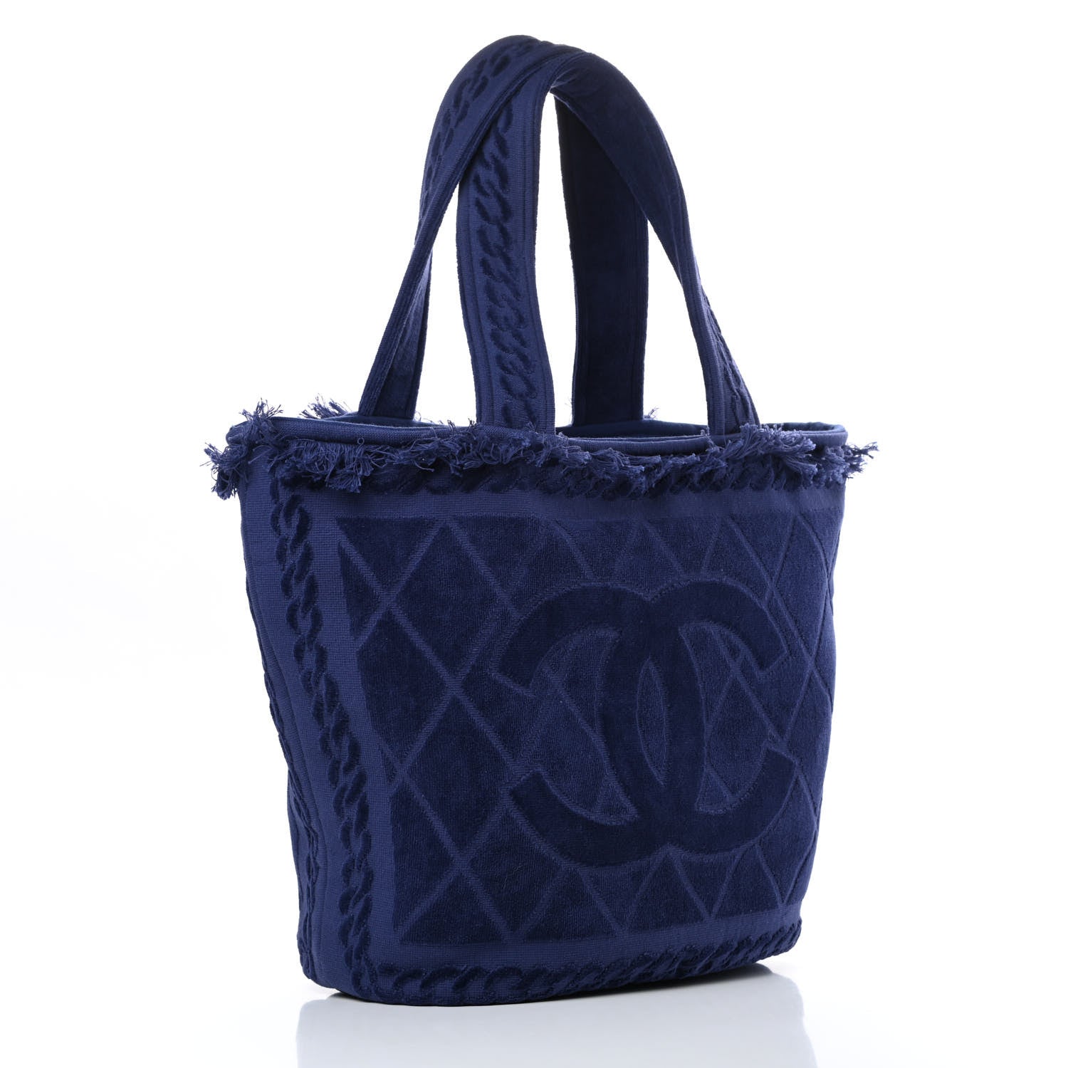 Chanel Terry Cotton CC Beach Tote Towel Set Blue 4 of 13