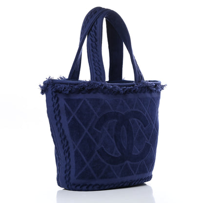 Chanel Terry Cotton CC Beach Tote Towel Set Blue 4 of 13
