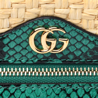 Gucci Raffia Elaphe Mini Ophidia Shoulder Bag Natural New Shamarock 5 of 5