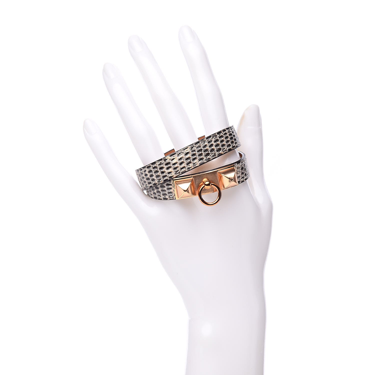 Hermes Lizard Rivale Double Tour Bracelet T2 Ombre 2 of 6
