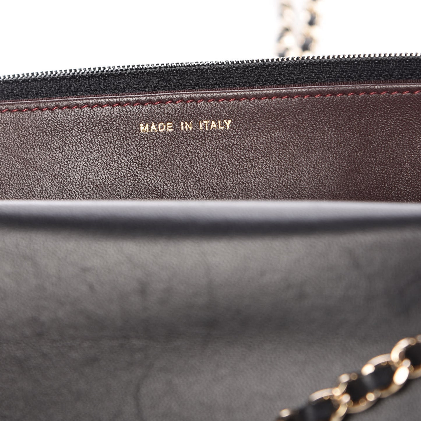 Lambskin Quilted Trendy CC Wallet On Chain WOC Black