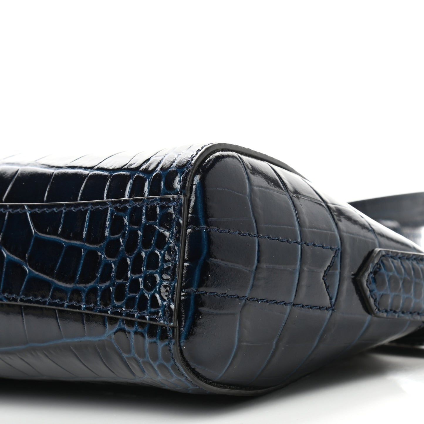 Calfskin Crocodile Embossed Nano Antigona Navy