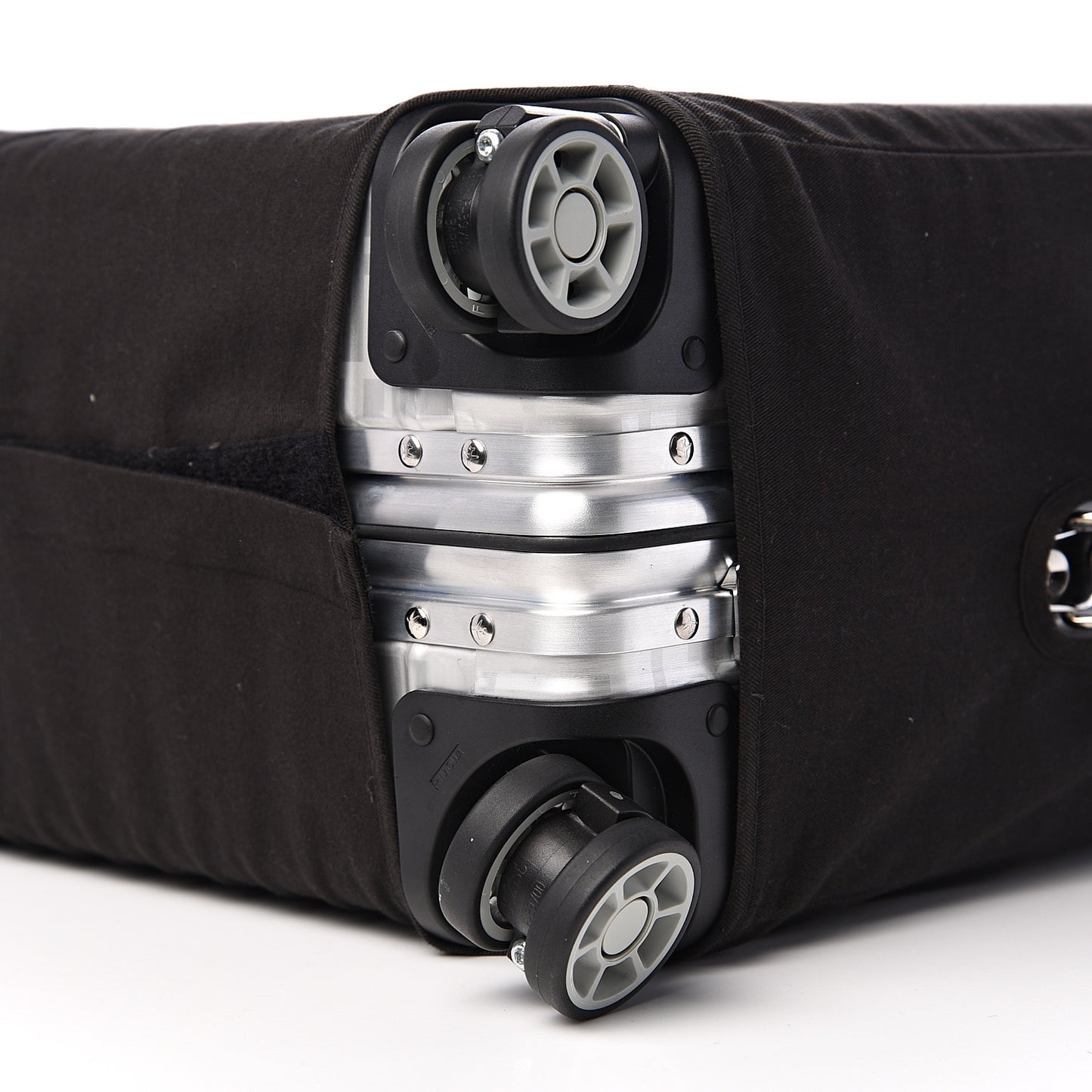 X RIMOWA Aluminum FF Print Roll Away Carry On Luggage Silver