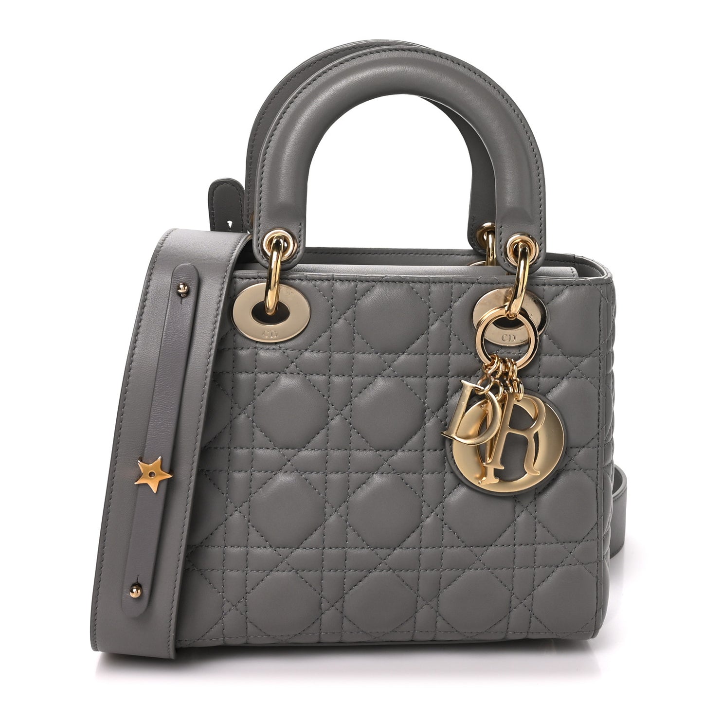 Lambskin Cannage Small My ABCDior Lady Dior Grey