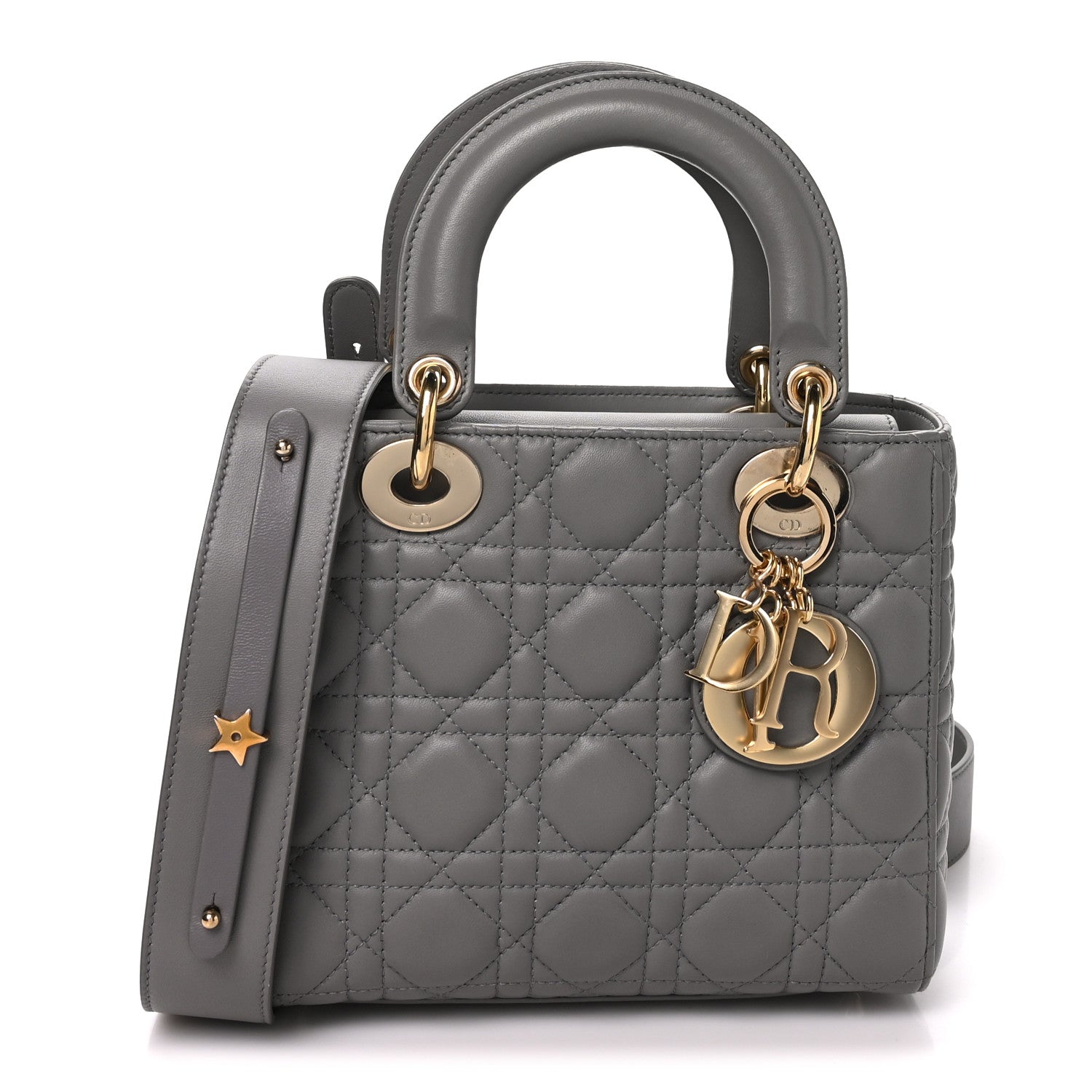 Christian Dior Lambskin Cannage Small My ABCDior Lady Dior Grey 1 of 10