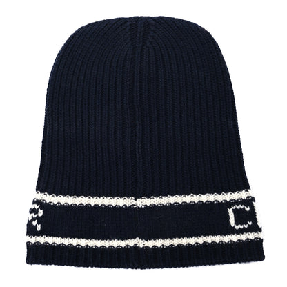 Christian Dior Wool Cashmere Star Beanie Blue Marine 3 of 5