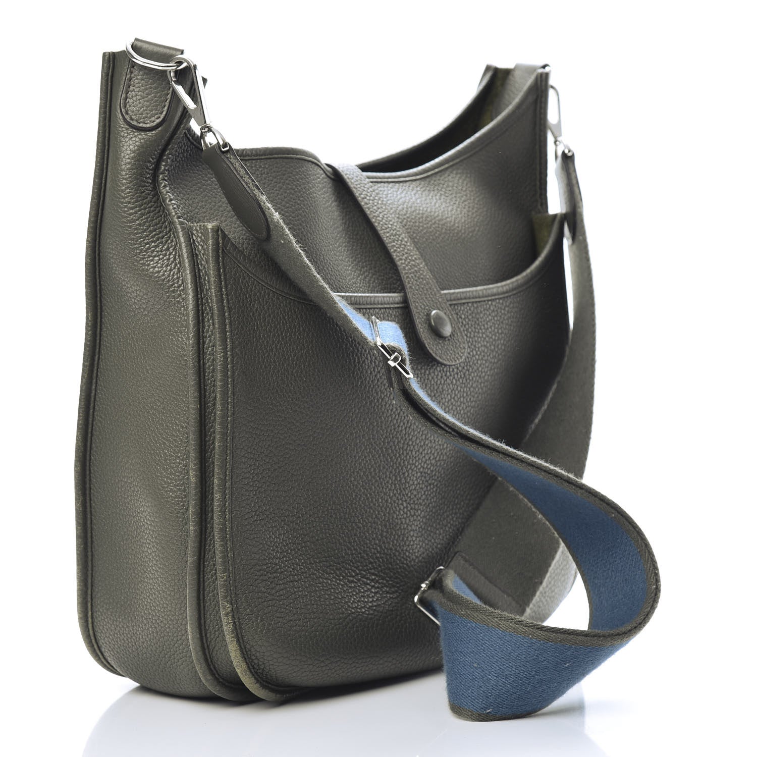 Hermes Taurillon Clemence Amazone Evelyne III GM Vert De Gris 3 of 18