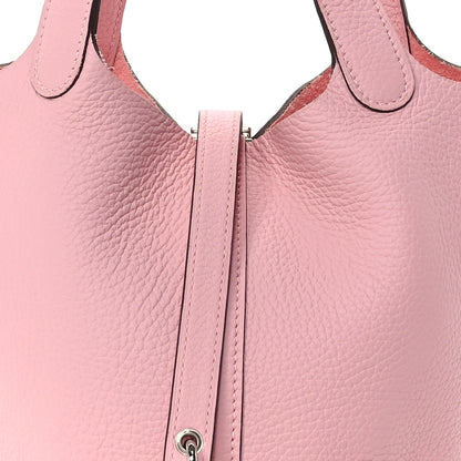 Hermes Taurillon Clemence Picotin Lock 18 PM Rose Sakura 8 of 11