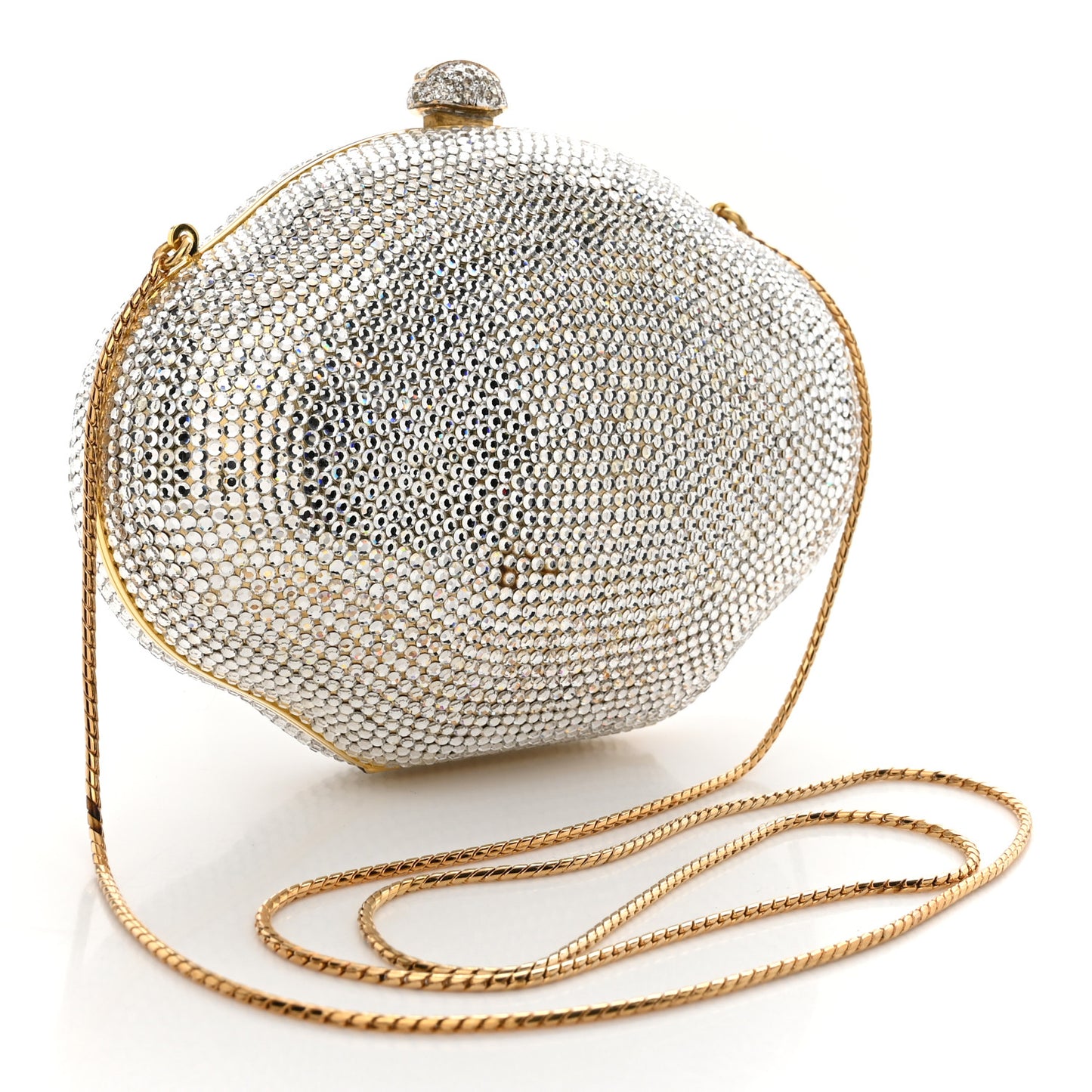 Swarovski Crystal Minaudiere Clutch Silver