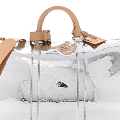 Louis Vuitton Monogram Mirror Keepall Bandouliere 50 Silver 8 of 11