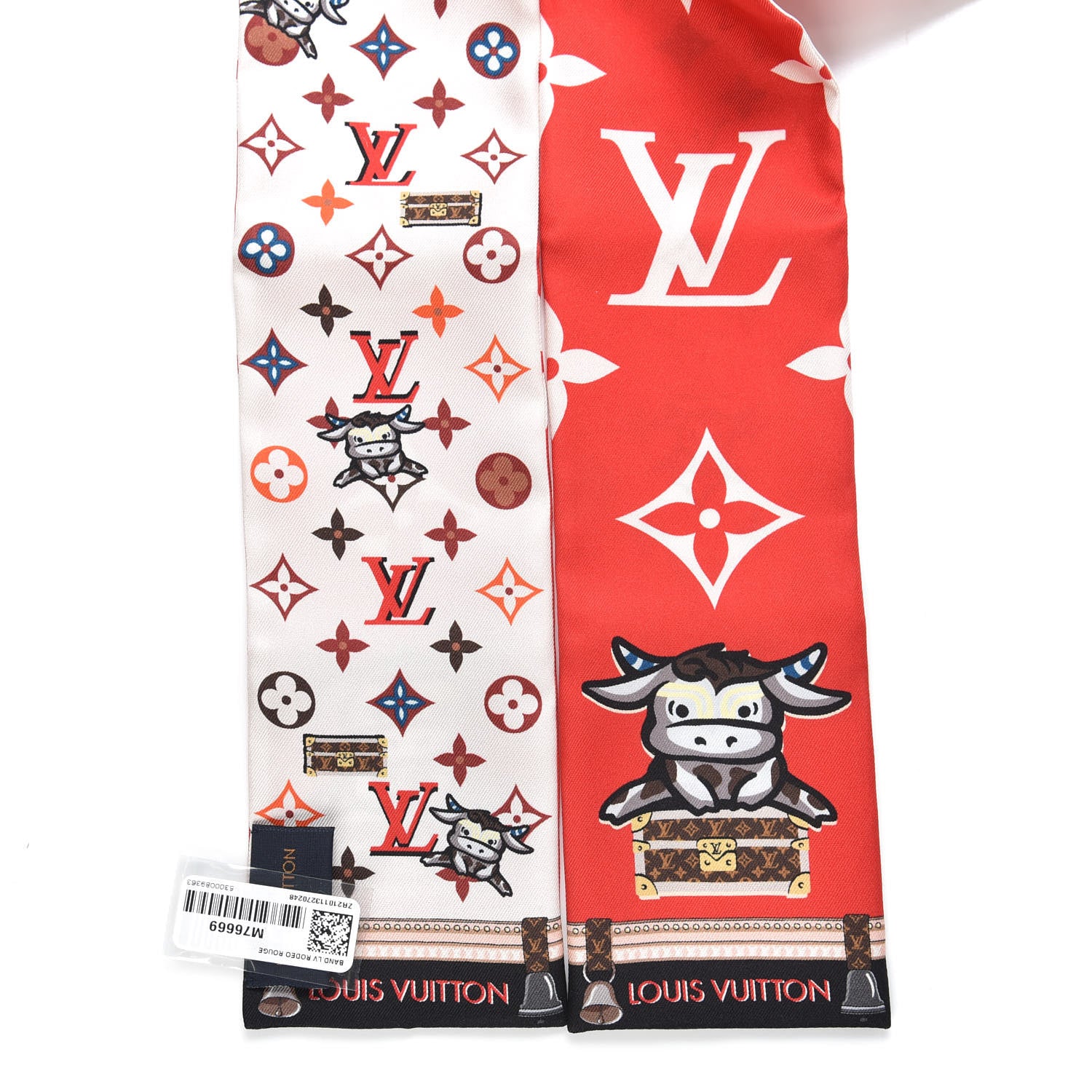 Louis Vuitton Silk Monogram Rodeo Bandeau Red 2 of 3