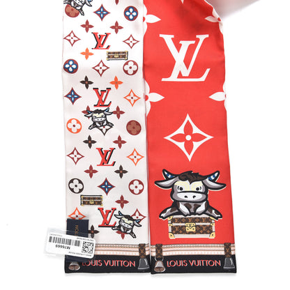 Louis Vuitton Silk Monogram Rodeo Bandeau Red 2 of 3
