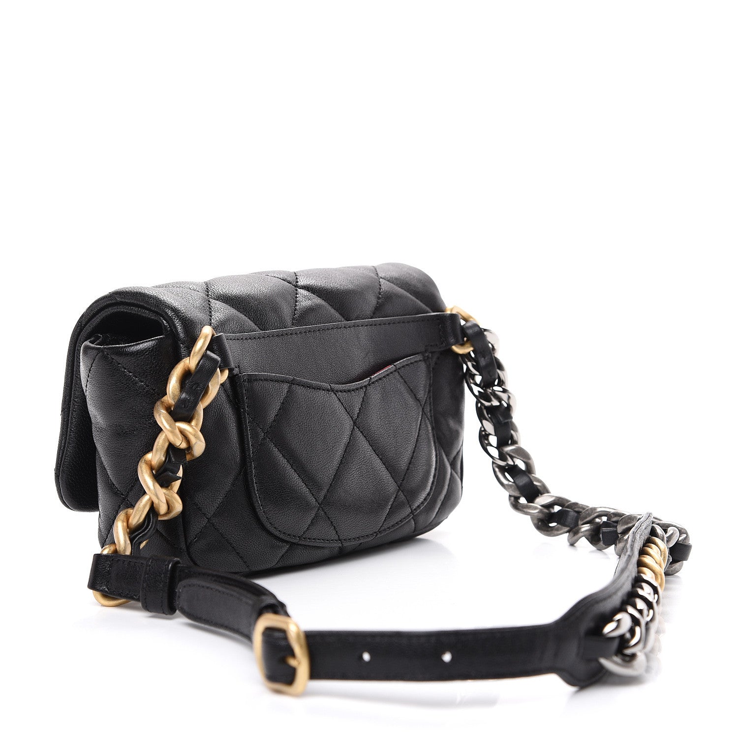 Chanel Lambskin Quilted Chanel 19 Waist Bag Black 2 of 10