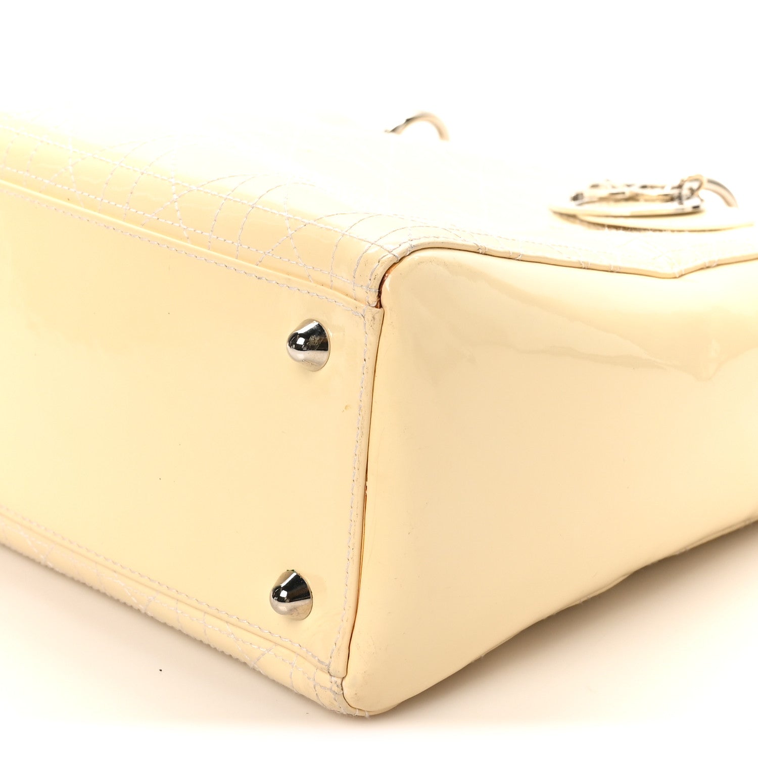 Christian Dior Patent Cannage Large Lady Dior White 10 of 11