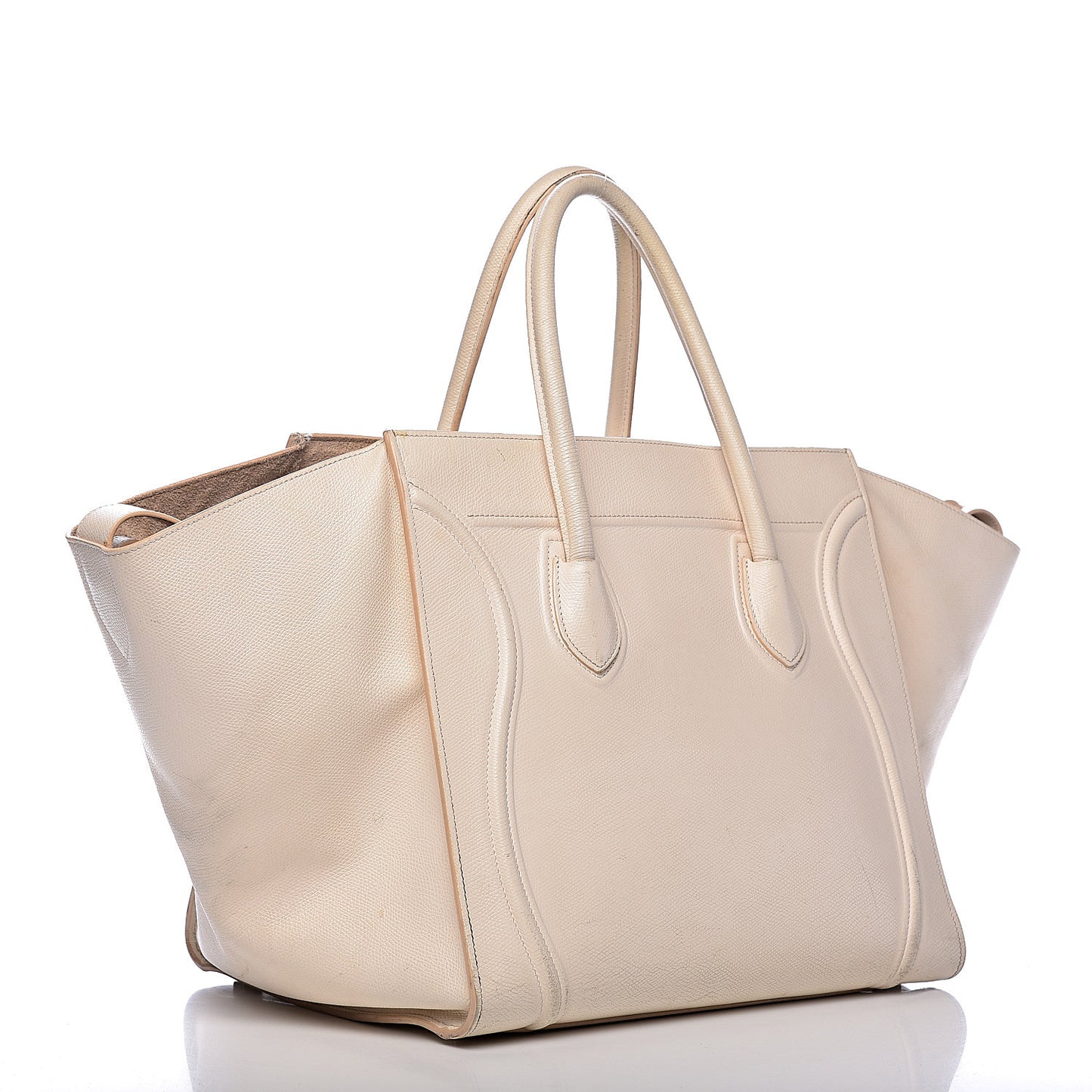 Grained Calfskin Medium Phantom Luggage Cream