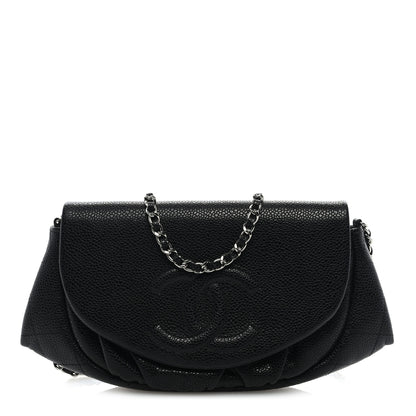 Chanel Caviar Half Moon Wallet On Chain WOC Black 1 of 9