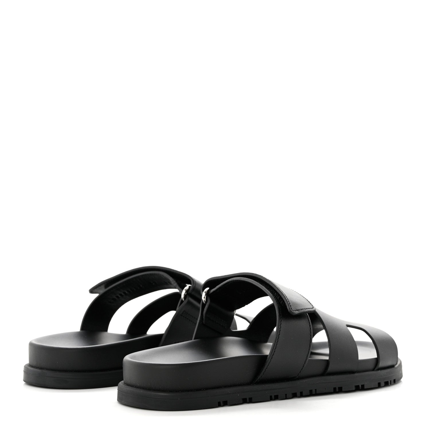 Hermes Calfskin Womens Chypre Sandals 37 Black 4 of 9
