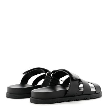 Hermes Calfskin Womens Chypre Sandals 37 Black 4 of 9