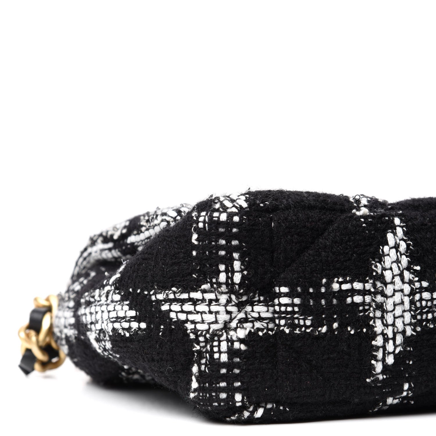 Chanel Tweed Quilted Medium 19 Flap Black White 8 of 10