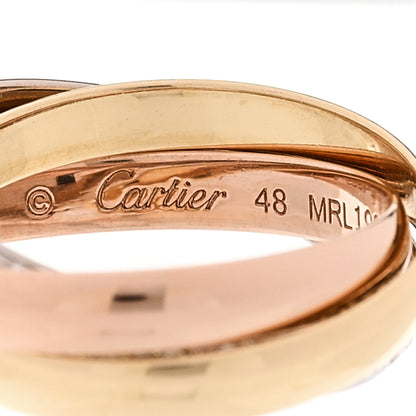 Cartier 18K White Yellow Pink Gold Diamond Small Trinity Paved Ring 48 4.5 4 of 4