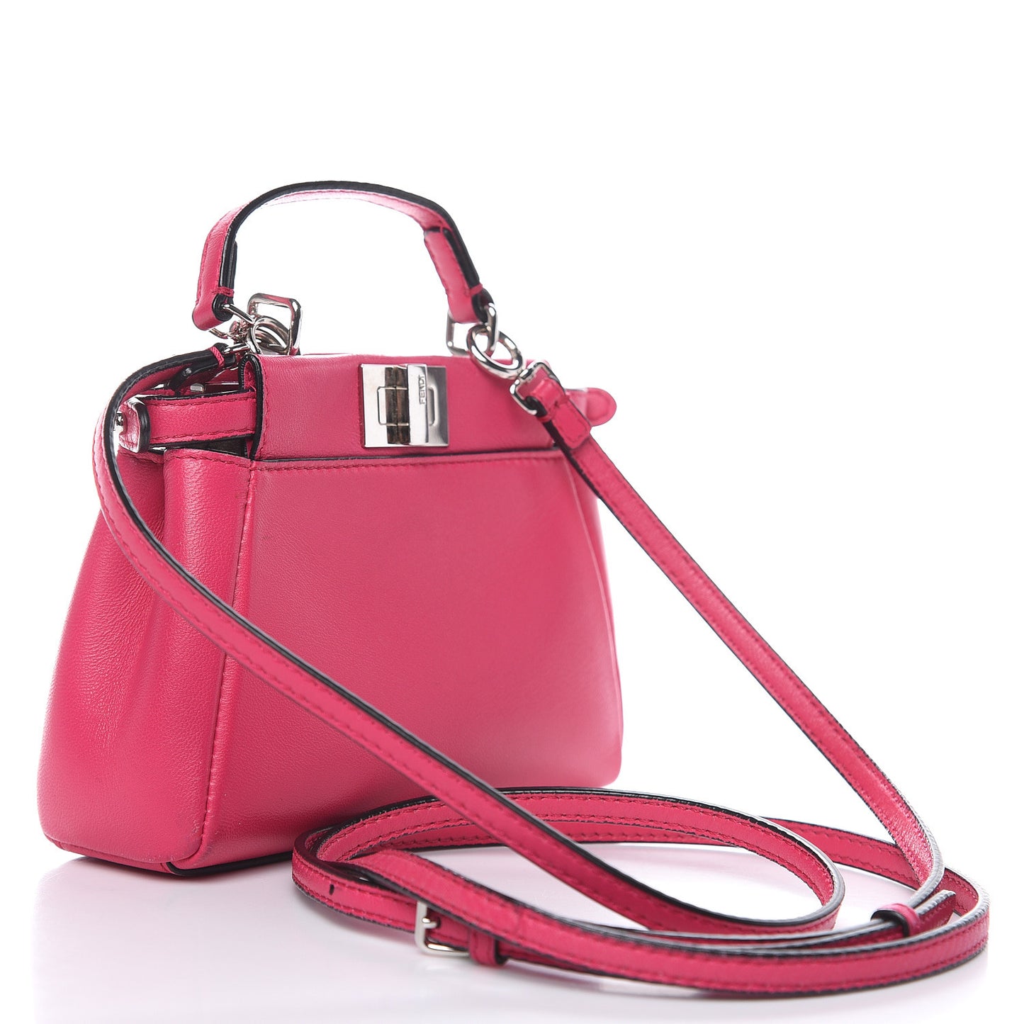 Shiny Nappa Micro Peekaboo Iconic Satchel Fuxia