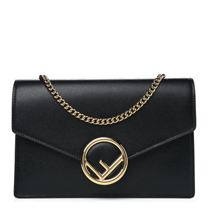 Fendi Vitello Liberty Lucido F is Fendi Medium Envelope Wallet on Chain Black 1 of 4