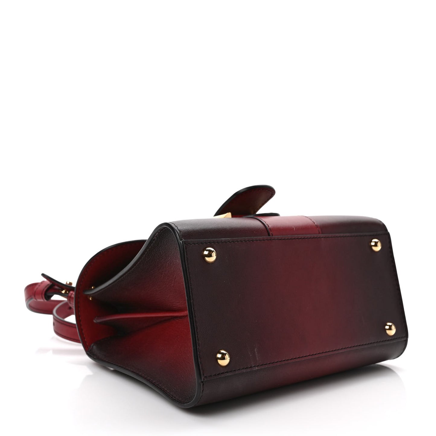 Box Calfskin Mini Brillant Satchel Burgundy
