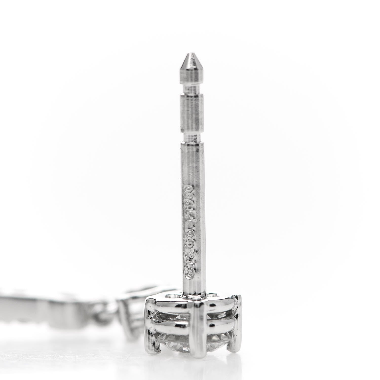 Tiffany Platinum Diamond Enchant Scroll Drop Earrings 4 of 5