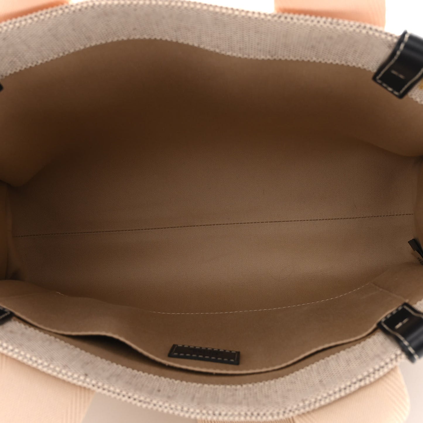 Cotton Calfskin Medium Woody Ribbon Tote White Black