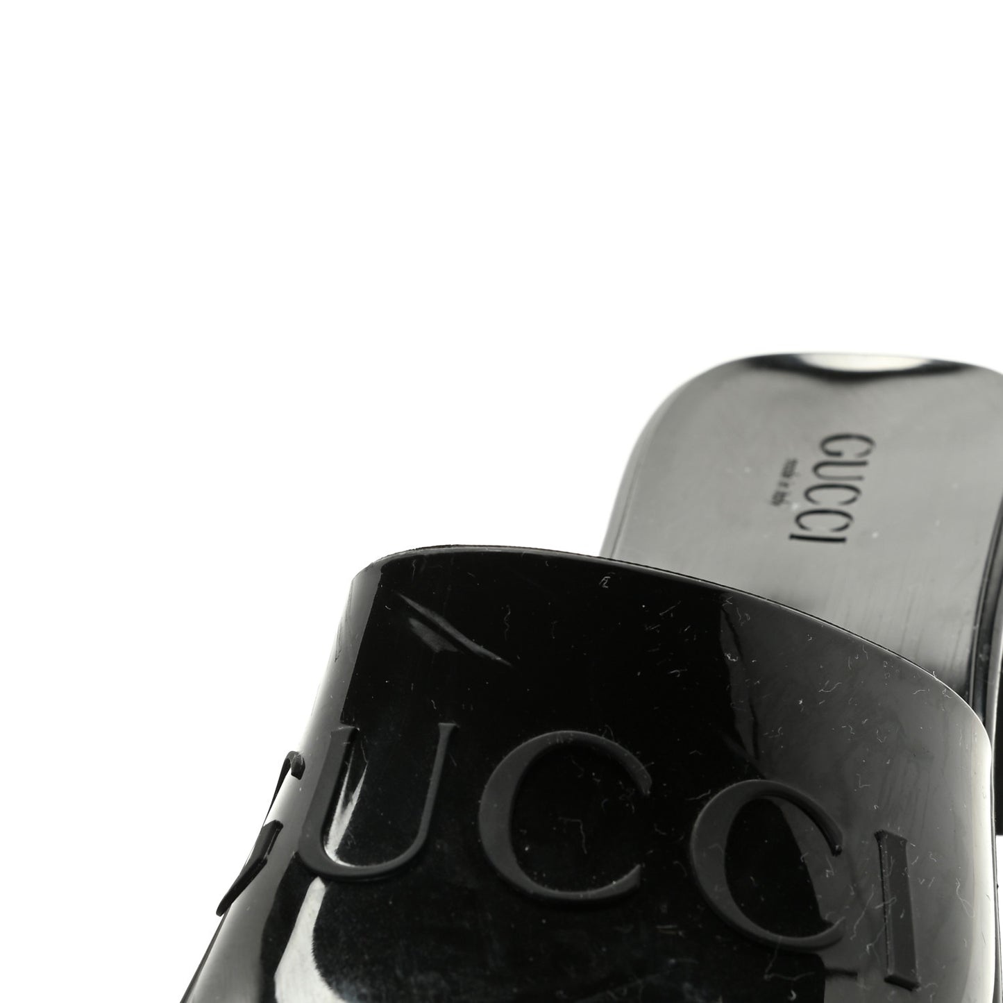 Rubber Gucci Logo Womens Platform 20/60mm Slide Sandals 41 Black