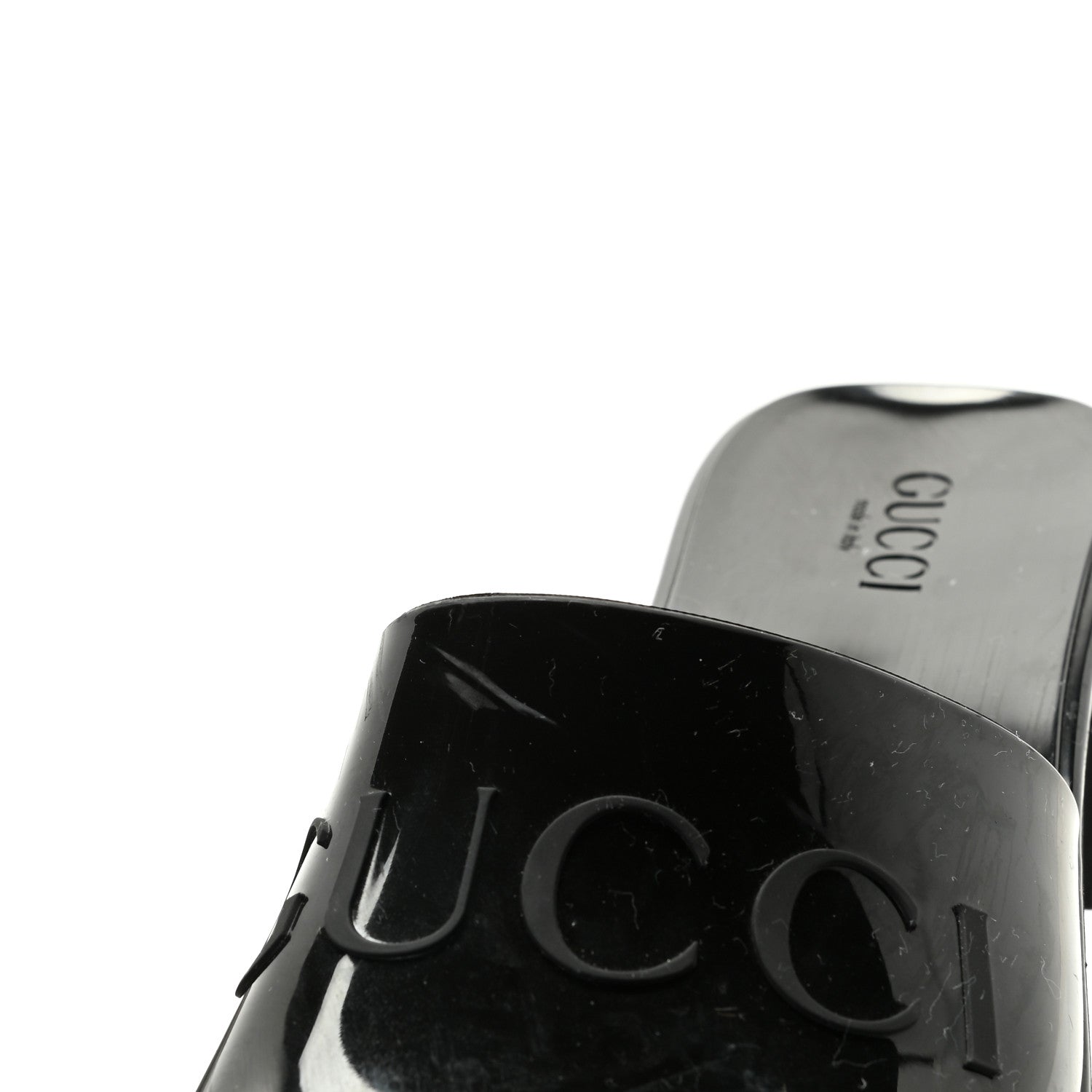 Gucci Rubber Gucci Logo Womens Platform 20/60mm Slide Sandals 41 Black 6 of 12