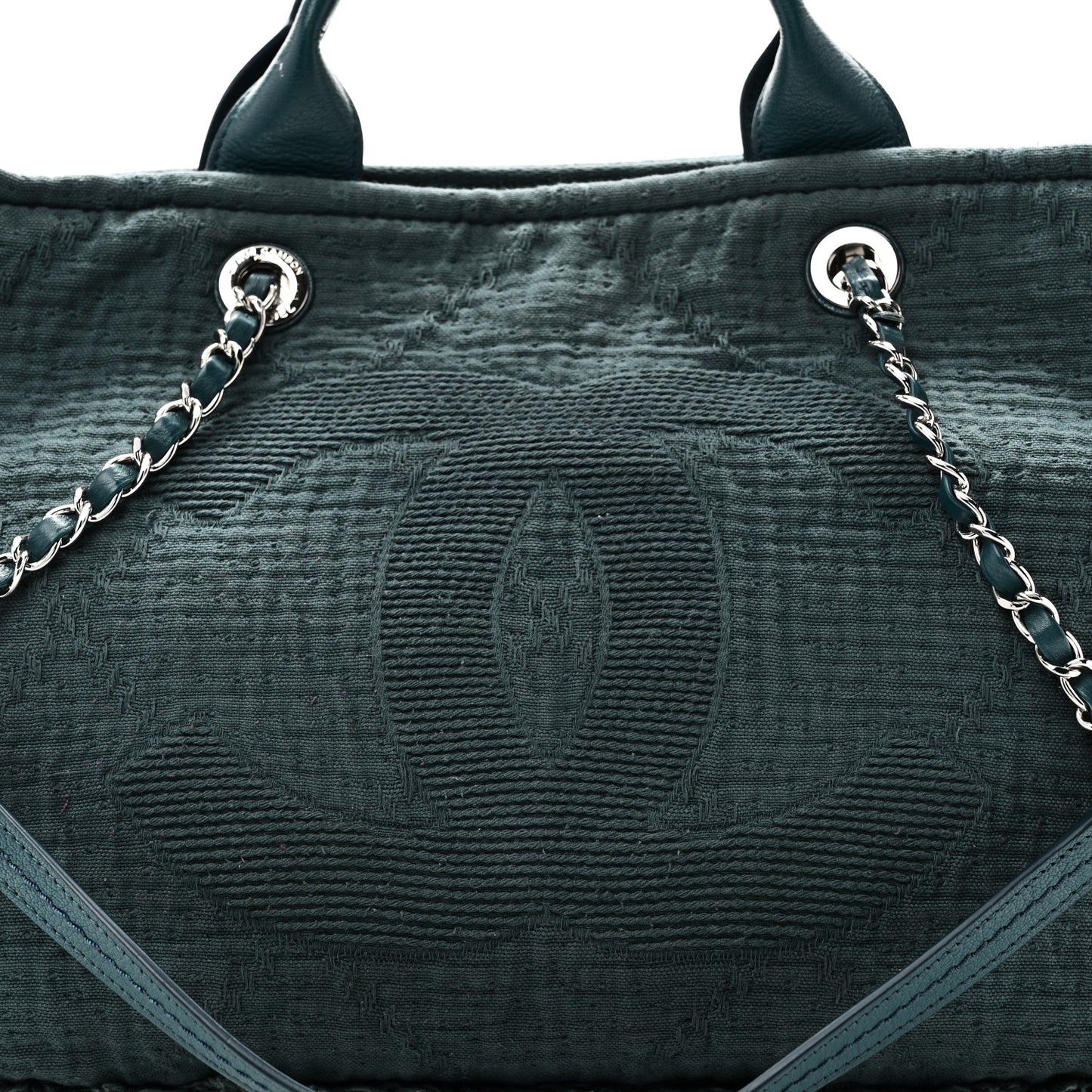 Canvas Large Double Face Shopping Tote Green