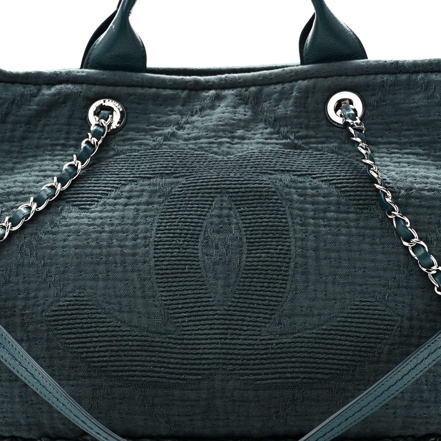 Chanel Canvas Large Double Face Shopping Tote Green 8 of 10