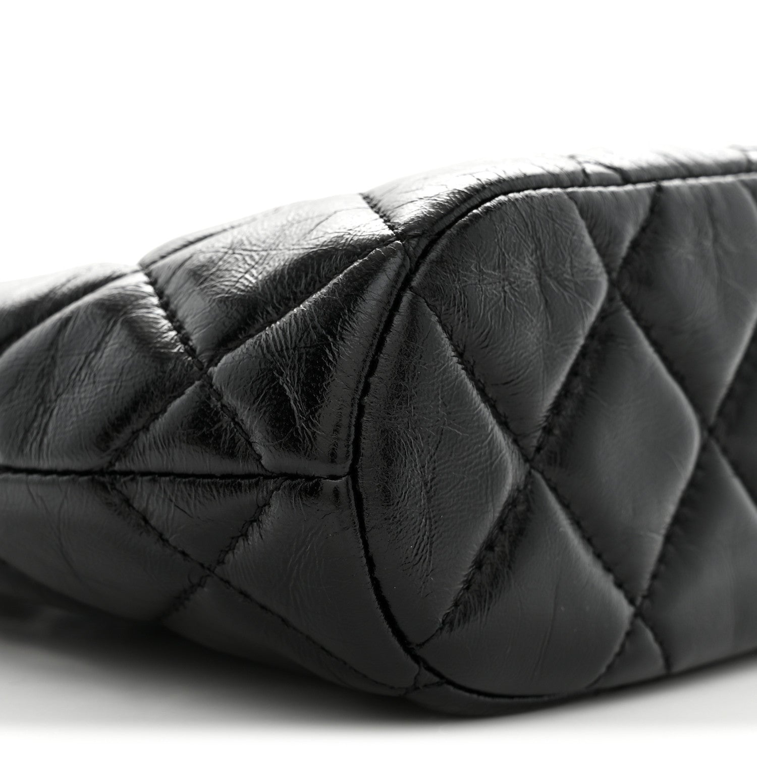 Chanel Shiny Lambskin Quilted Shiny Coco Clutch With Chain Black 9 of 11