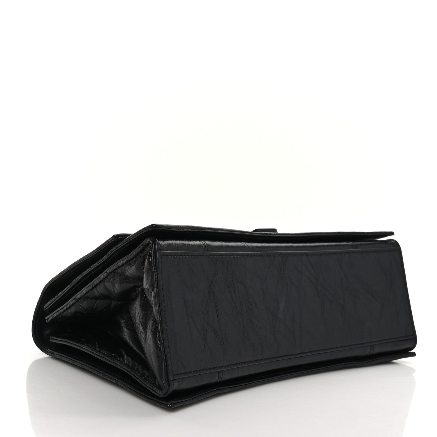 Balenciaga Crushed Calfskin Quilted Matte Black Hardware Medium Crush Chain Bag Black 5 of 9