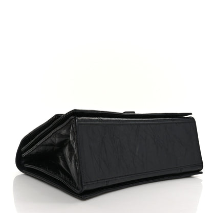 Balenciaga Crushed Calfskin Quilted Matte Black Hardware Medium Crush Chain Bag Black 5 of 9