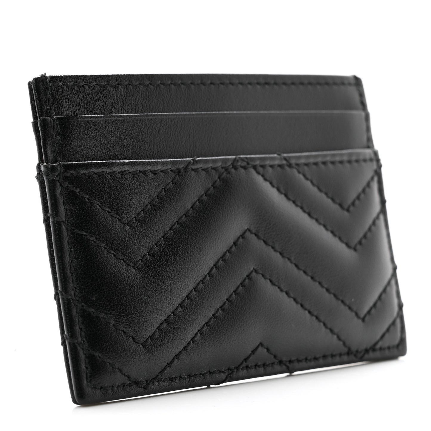 Calfskin Matelasse GG Marmont Card Holder Black