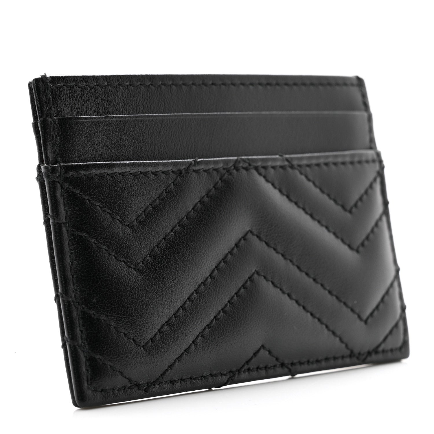 Gucci Calfskin Matelasse GG Marmont Card Holder Black 3 of 8